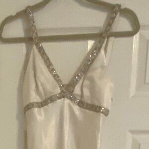 Naeem Khan Long  Beaded Gown Embellished with Rhinestones & Pearls